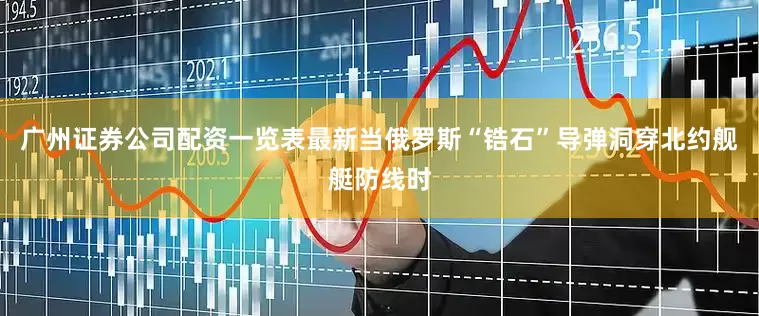 广州证券公司配资一览表最新当俄罗斯“锆石”导弹洞穿北约舰艇防线时